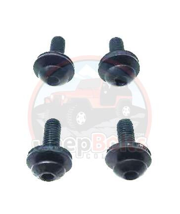 Jeep JK JKU 2007-2018 Wrangler Cowl Hood Bolts Rust Proof 8 Pc Neoprene Black or Bare Stainless Set Replaces 6509190AA