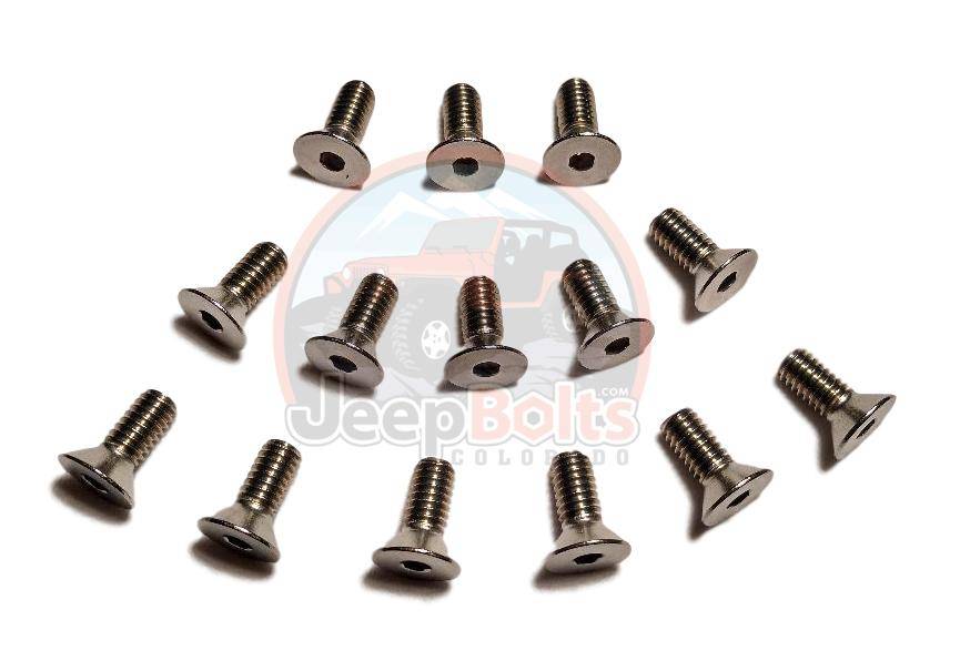 CJ Series Jeep Bolts - CJ Jeep Series Windshield Door Hinge 14 Rust Proof Stainless Steel Bolts