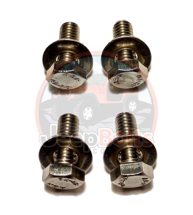 JK Wrangler Jeep Bolts - Jeep JK Wrangler Inner Cowl Hood Hinge Bolts Rust Proof 8 Pc Stainless Set