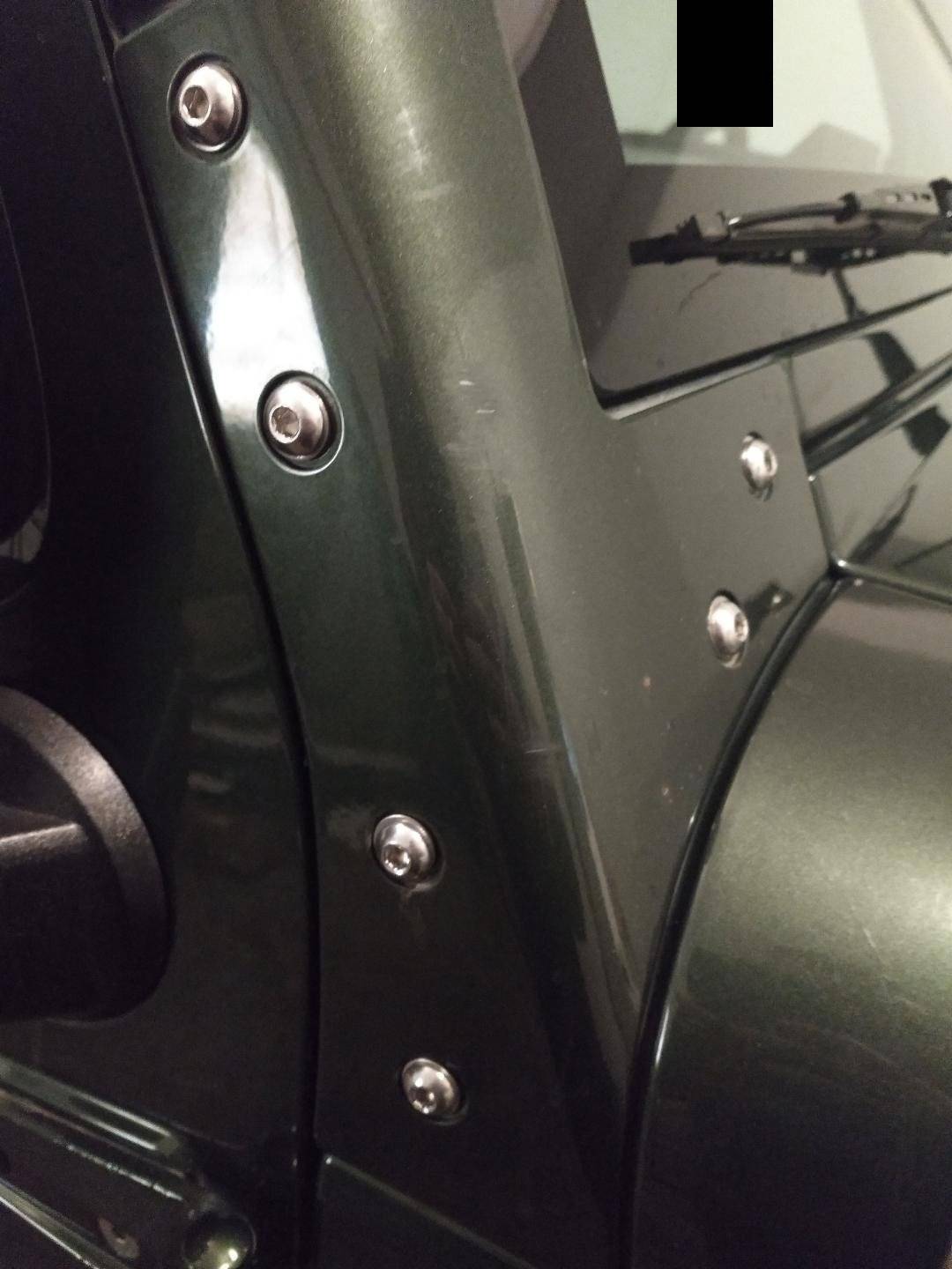 JK Wrangler Jeep Bolts - JK Jeep Wrangler Windshield Hinge 6 Rust Proof Stainless Steel Bolts Set - Long
